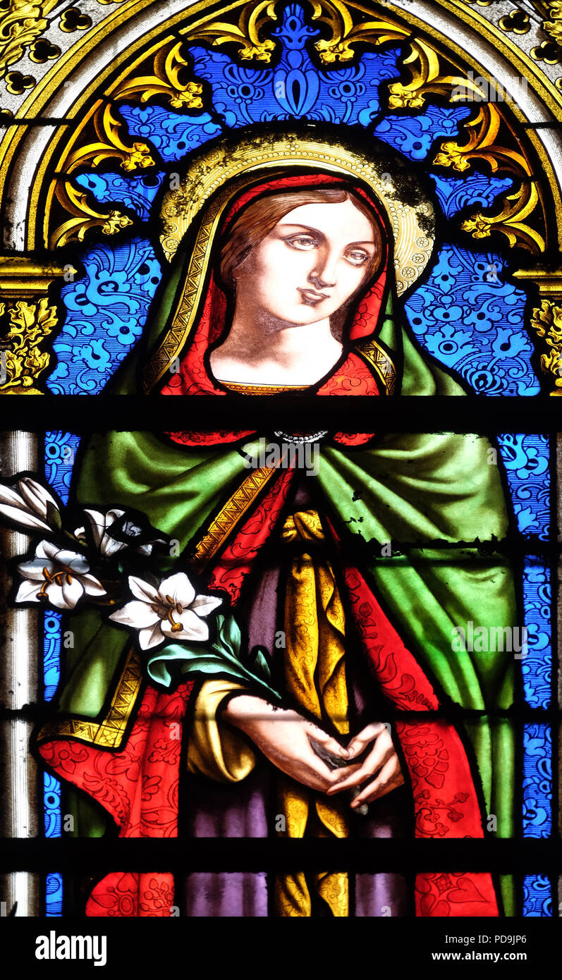 Saint Camilla, stained glass window in the Basilica of Saint Clotilde