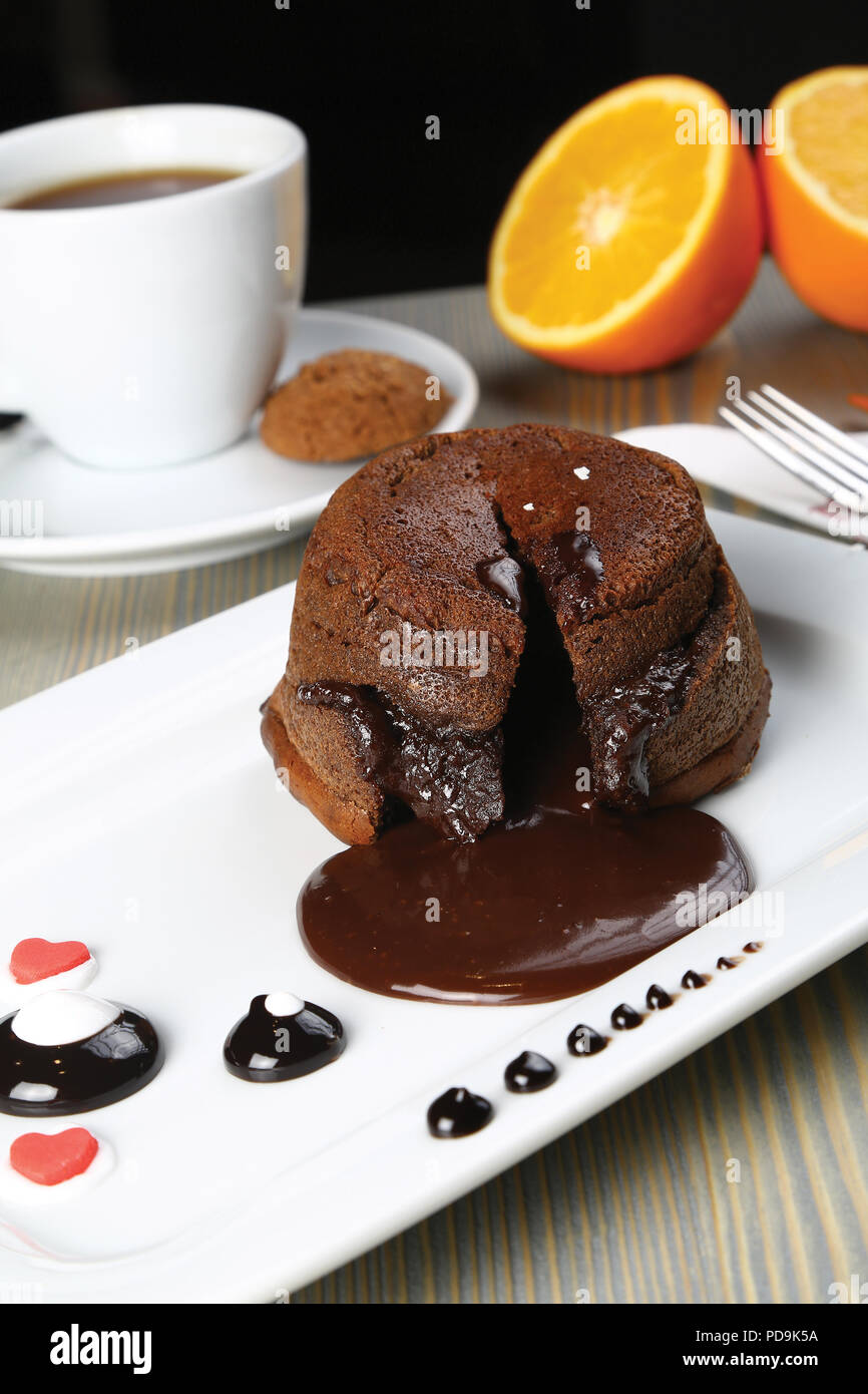 Homemade Chocolate Lava Cake Dessert, Fondant Lava Cake Stock Photo Alamy