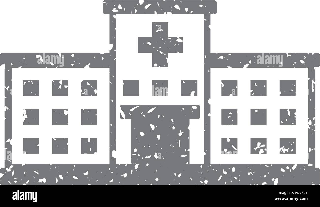 Grunge icon - Hospital building Stock Vector Image & Art - Alamy