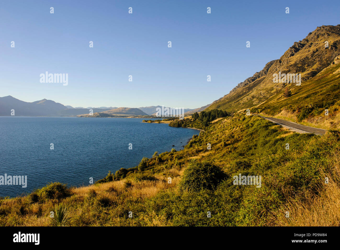 The shores of lake Wakatipu, Queenstown, South Island, New Zealand Stock Photo