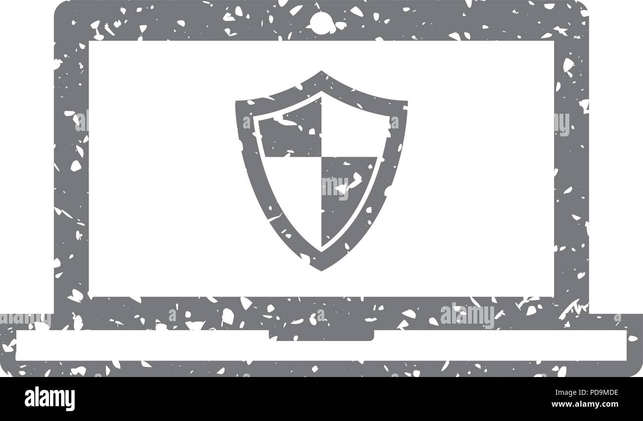 Grunge icon - Laptops antivirus Stock Vector
