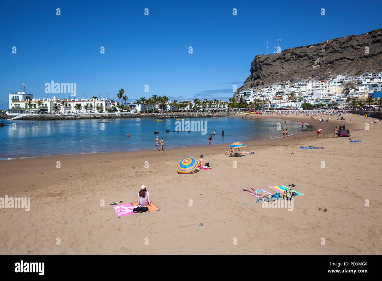Sandy beach beach, Puerto de Mogan, Gran Canaria, Canary Islands, Spain