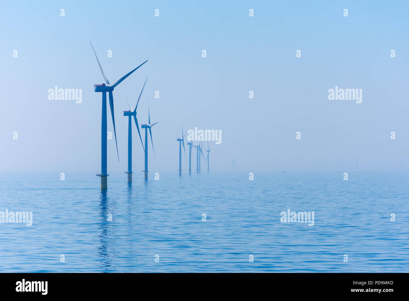Galloper Offshore Wind Farm, Located 27 kilometers off the English coast in the North Sea Stock Photo