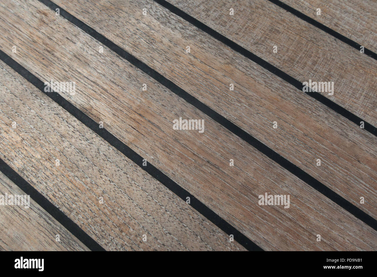 Weathered Old Clean Wood Floor Background With Diagonal Black Line