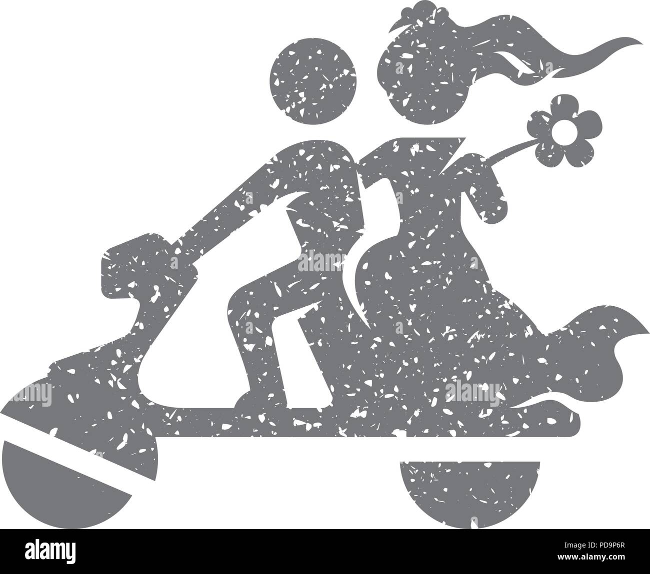 Grunge icon - Wedding Scooter Stock Vector