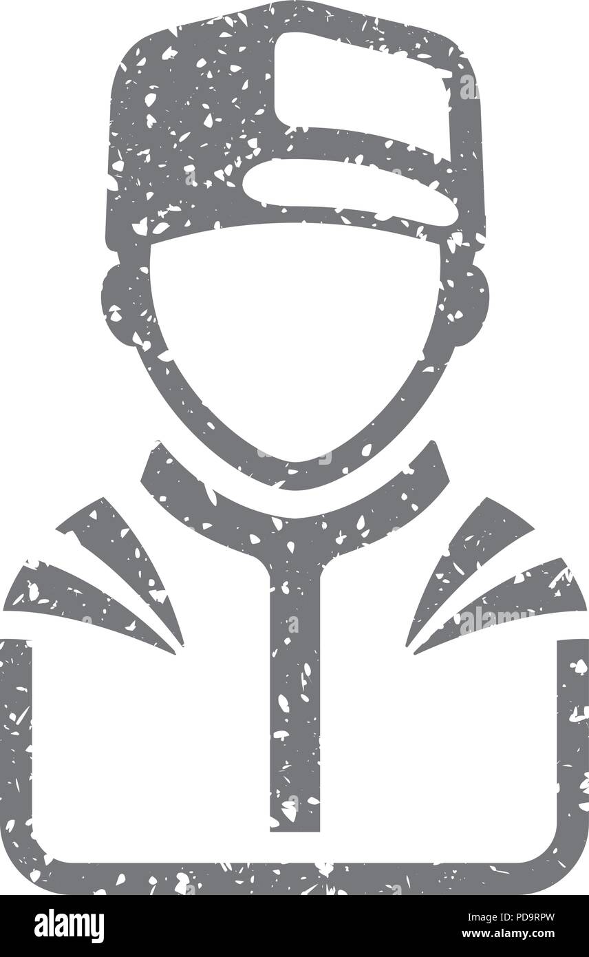 Grunge icon - Racer avatar Stock Vector