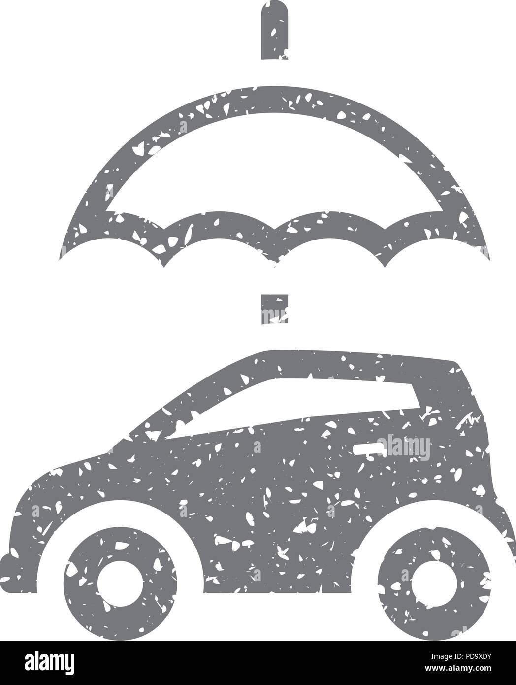 Grunge icon - Car and umbrella Stock Vector Image & Art - Alamy