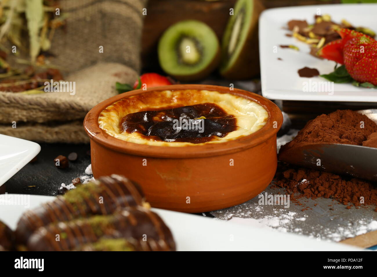 Baked rice pudding - Sutlac Stock Photo