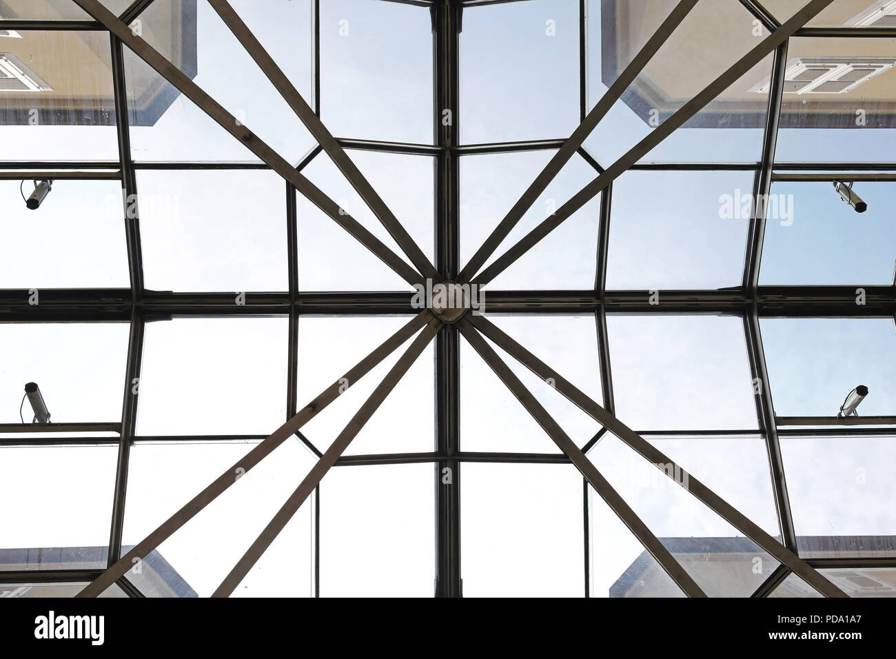 Skyligh windows over cross corridor in Trieste Stock Photo