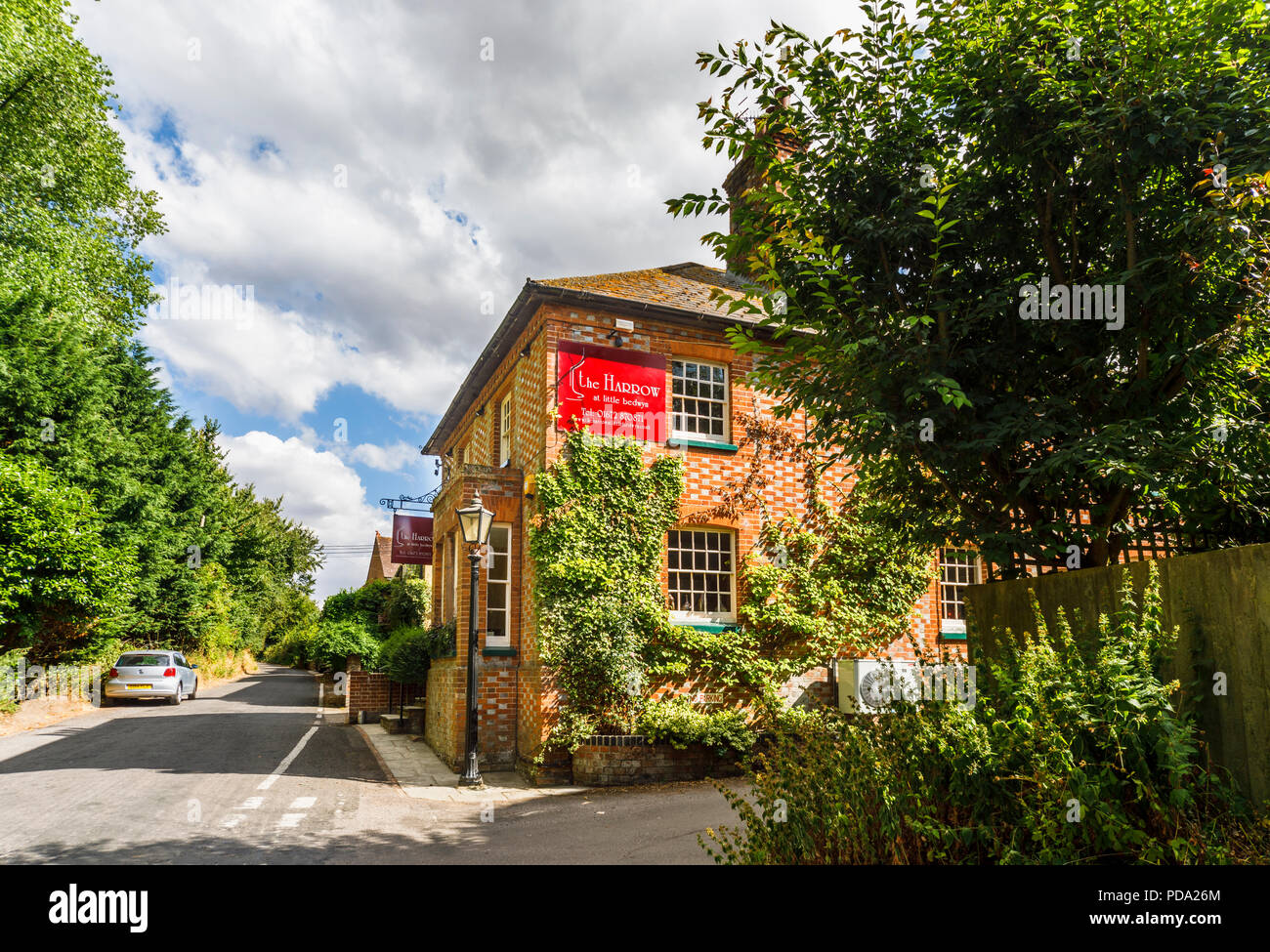 The Harrow, a Michelin starred restaurant in Little Bedwyn, a small rural village in Wiltshire, southern England in summer Stock Photo