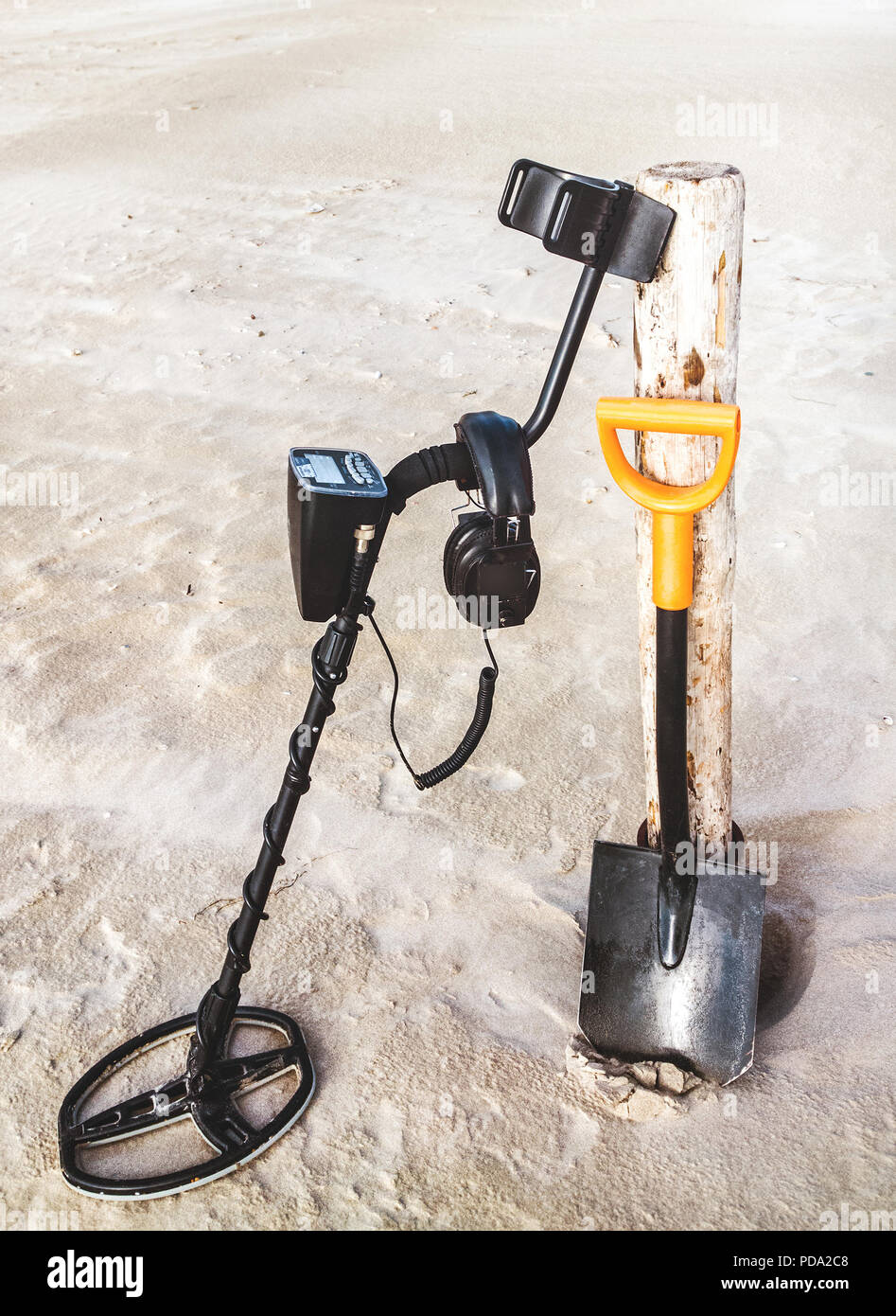 metal detector and spade Stock Photo Alamy