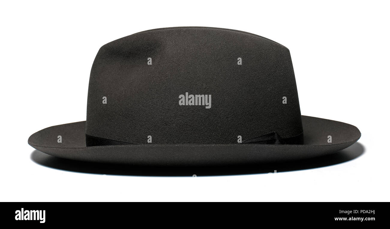 Black Trilby Hat Stock Photo