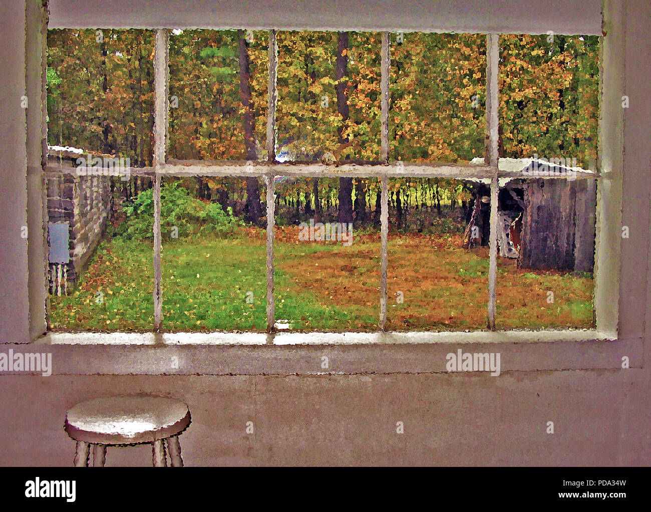 Taken Through A Window Inside A Woodstock New York Usa Art