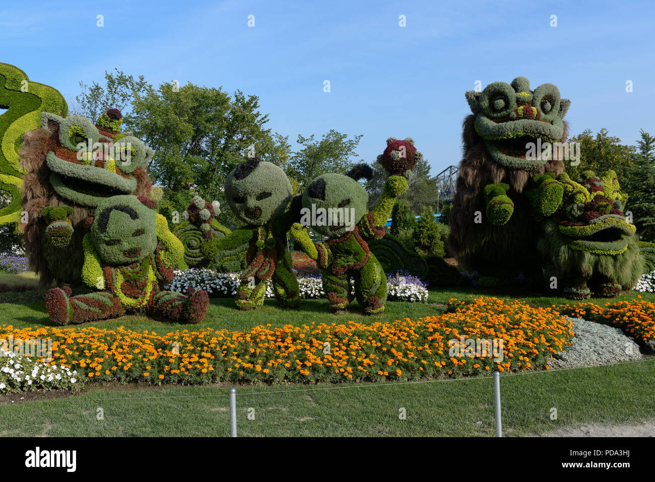 Quebec Garden Sculptures Stock Photo Alamy