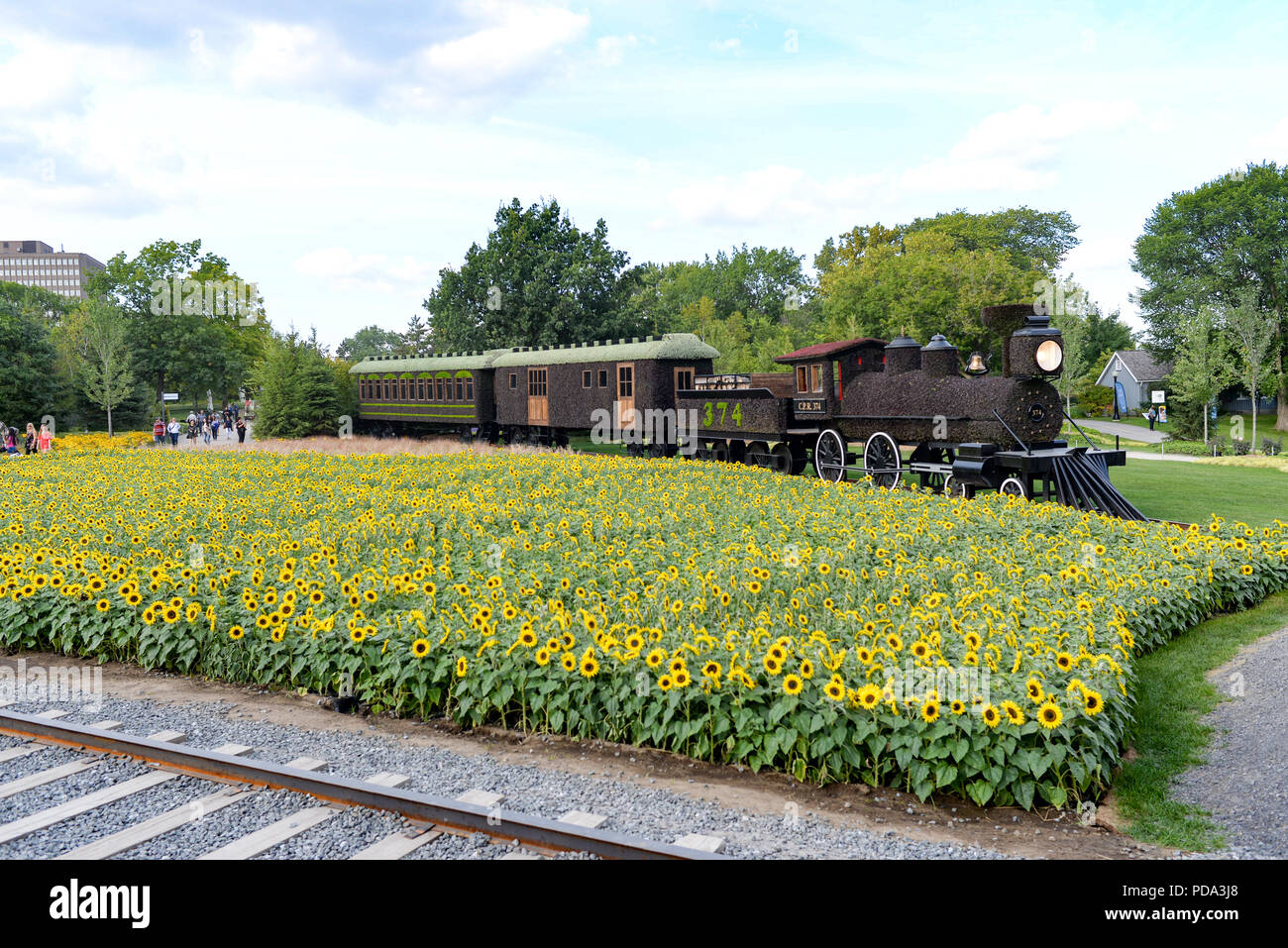 Quebec Garden Sculptures Stock Photo Alamy