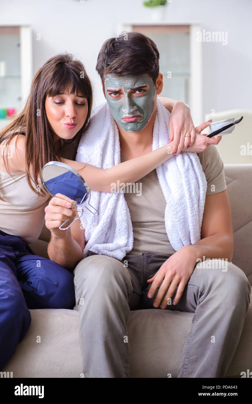 Man peeling off mask hi-res stock photography and images - Alamy