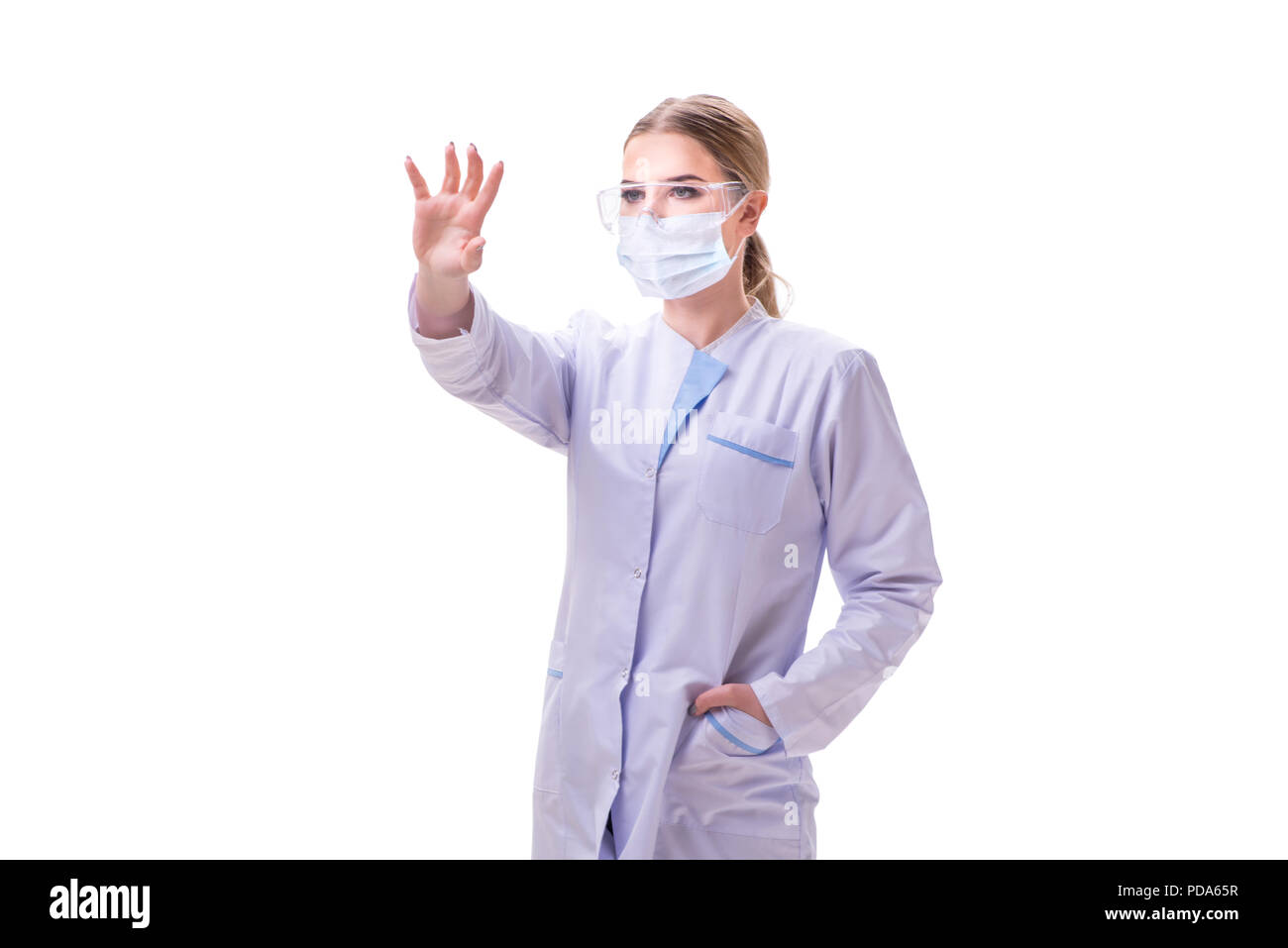 Young woman doctor isolated on white background Stock Photo - Alamy