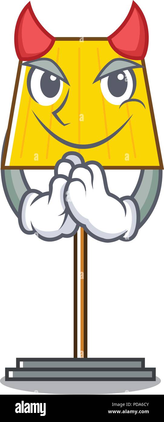 Devil floor lamp mascot cartoon Stock Vector