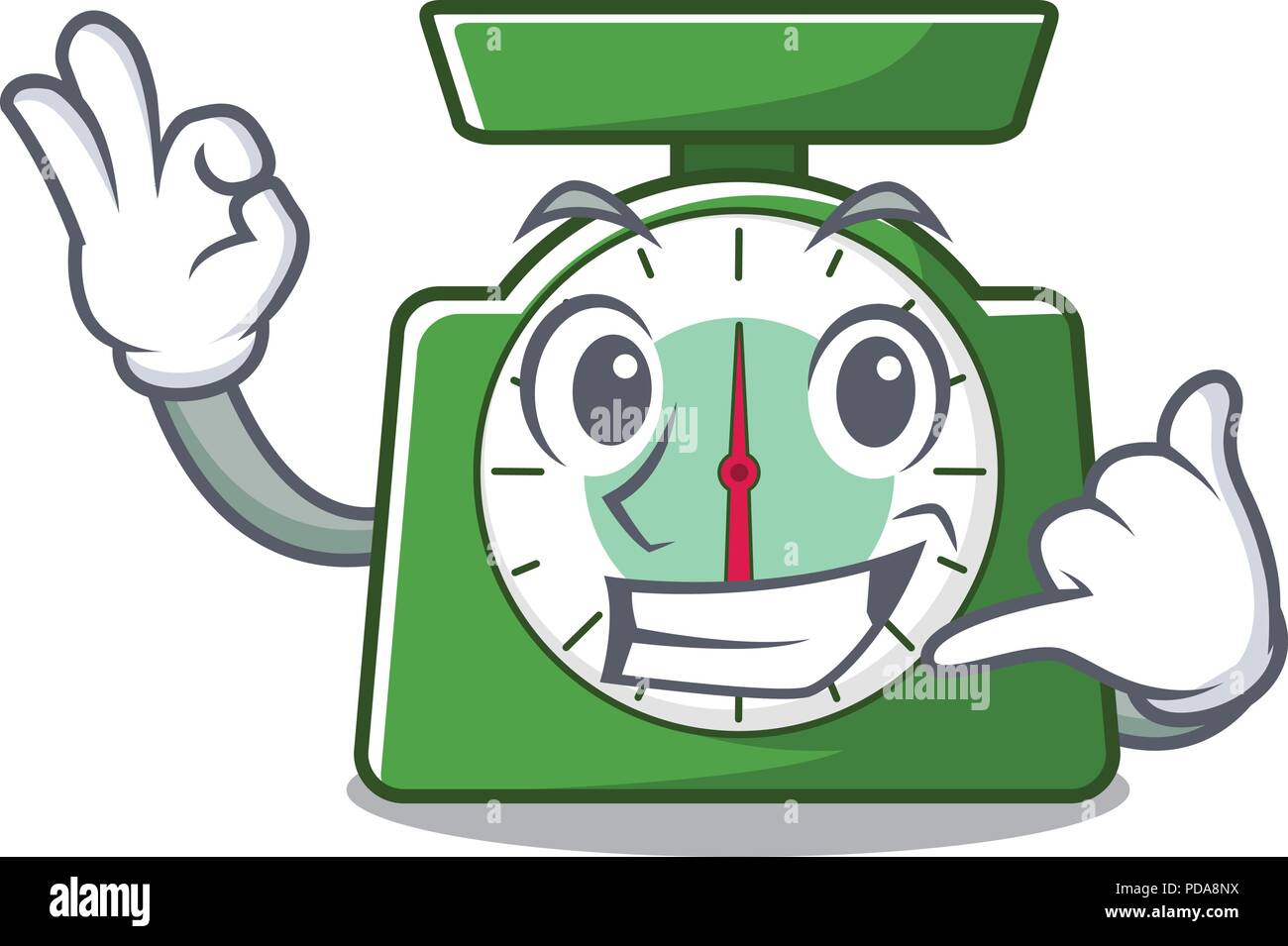 Call me kitchen scale mascot cartoon Stock Vector Image & Art - Alamy