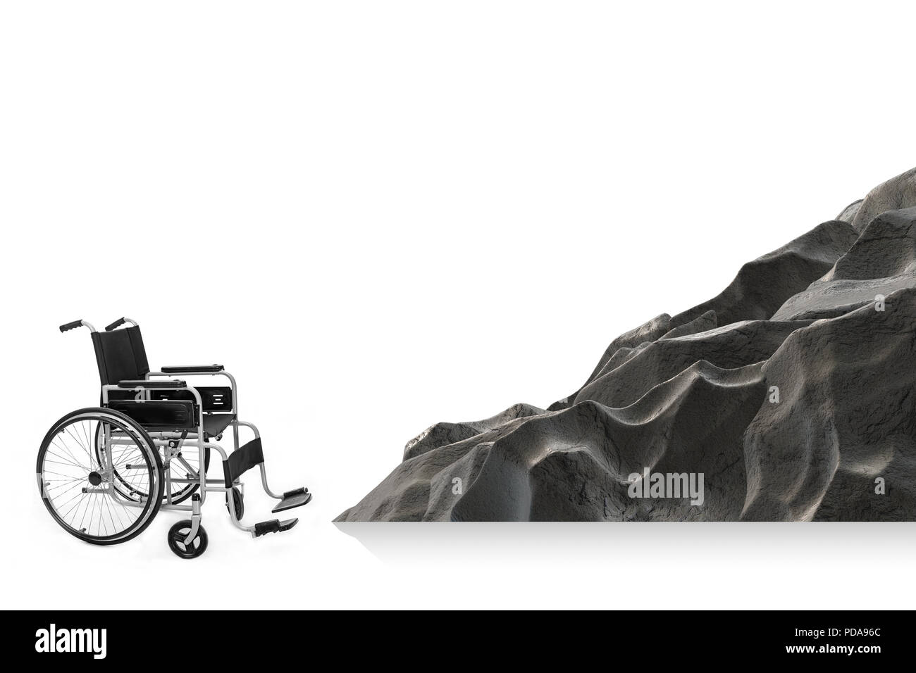 Wheelchair stairs inaccessible handicapped accessibility hires stock