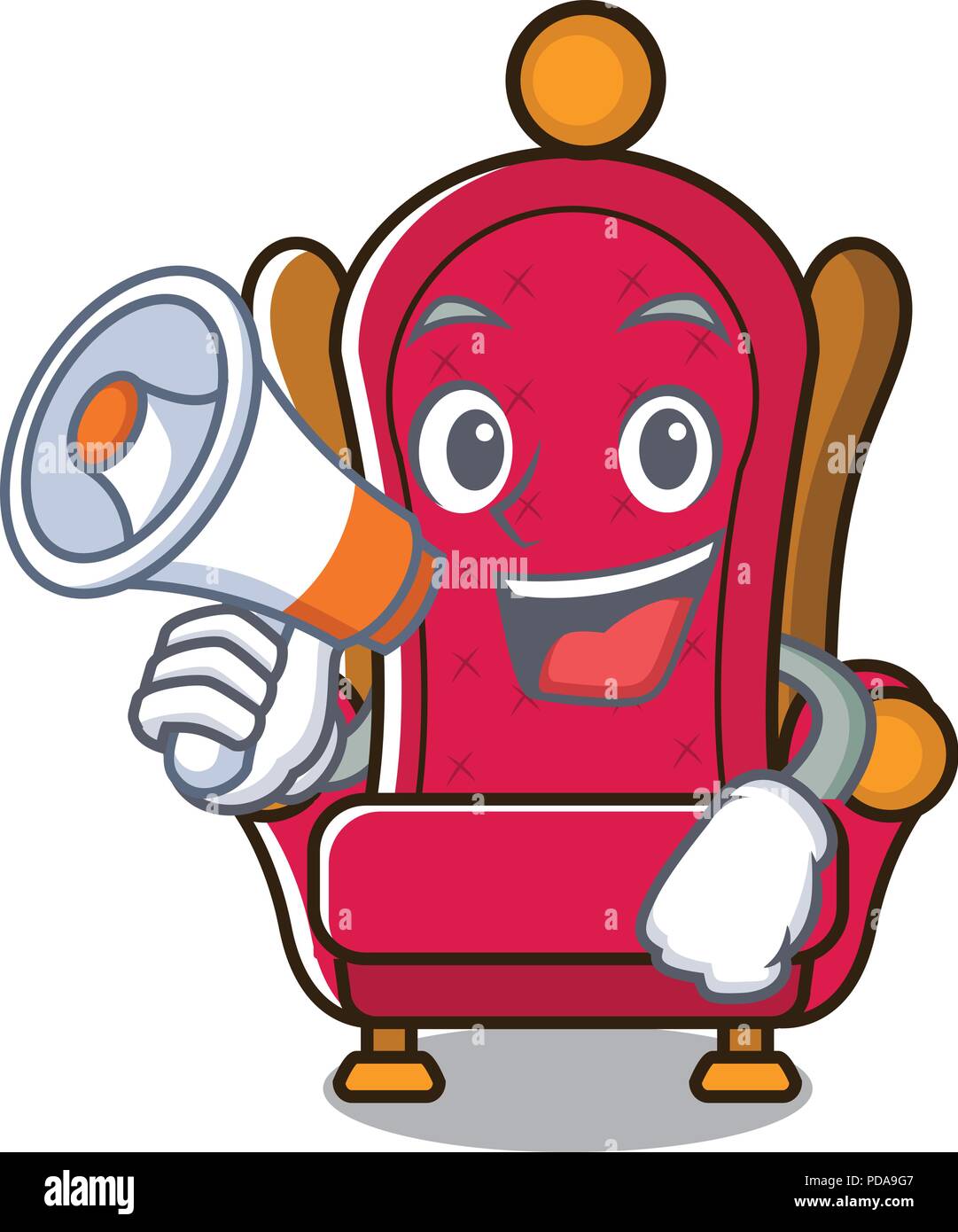With megaphone king throne character cartoon Stock Vector Image & Art ...