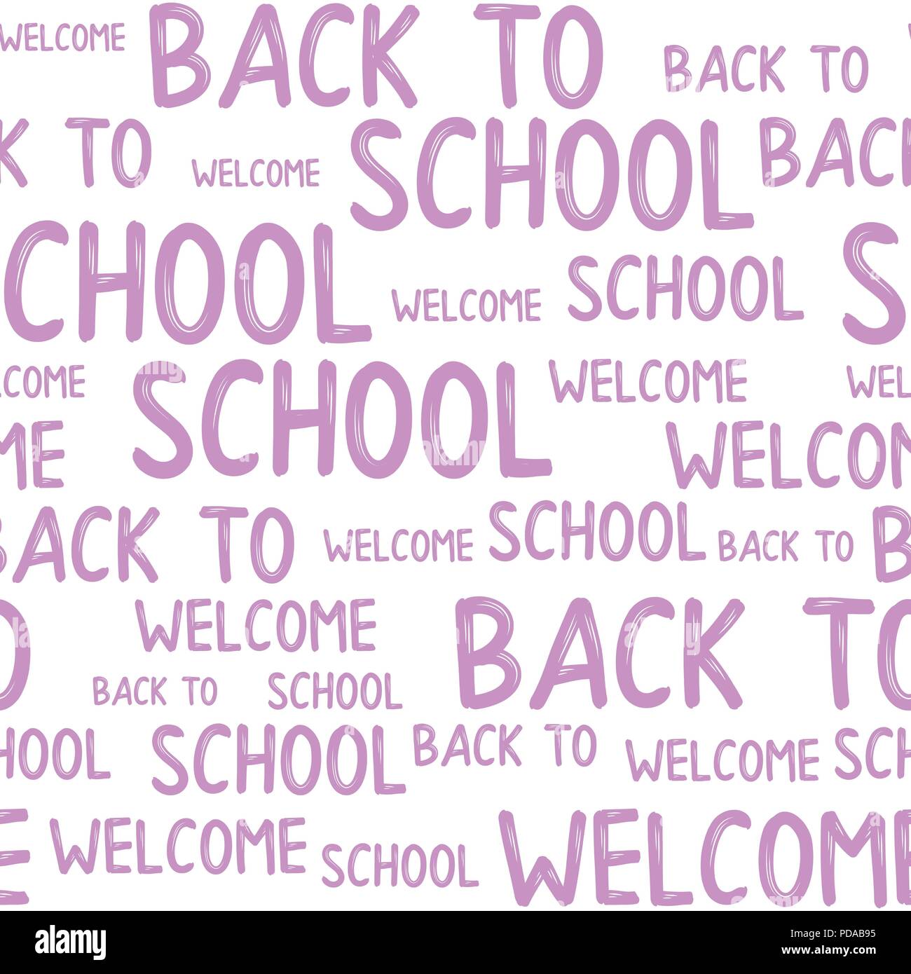 Seamless Pattern Of Back To School Words Quotes Stock Vector Image Art Alamy