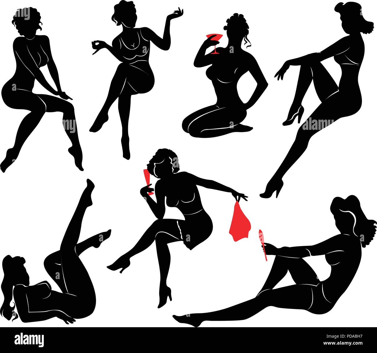 Vector silhouette of pin up girls Stock Vector Image & Art - Alamy