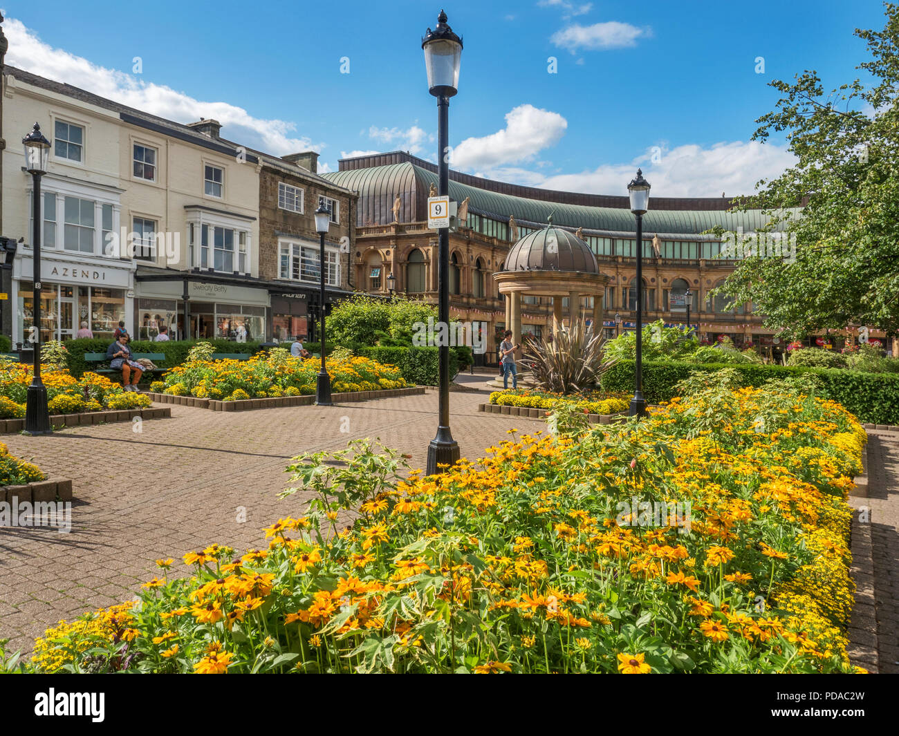 Summer flowers in Victoria Gardens at Station Parade in Harrogate North