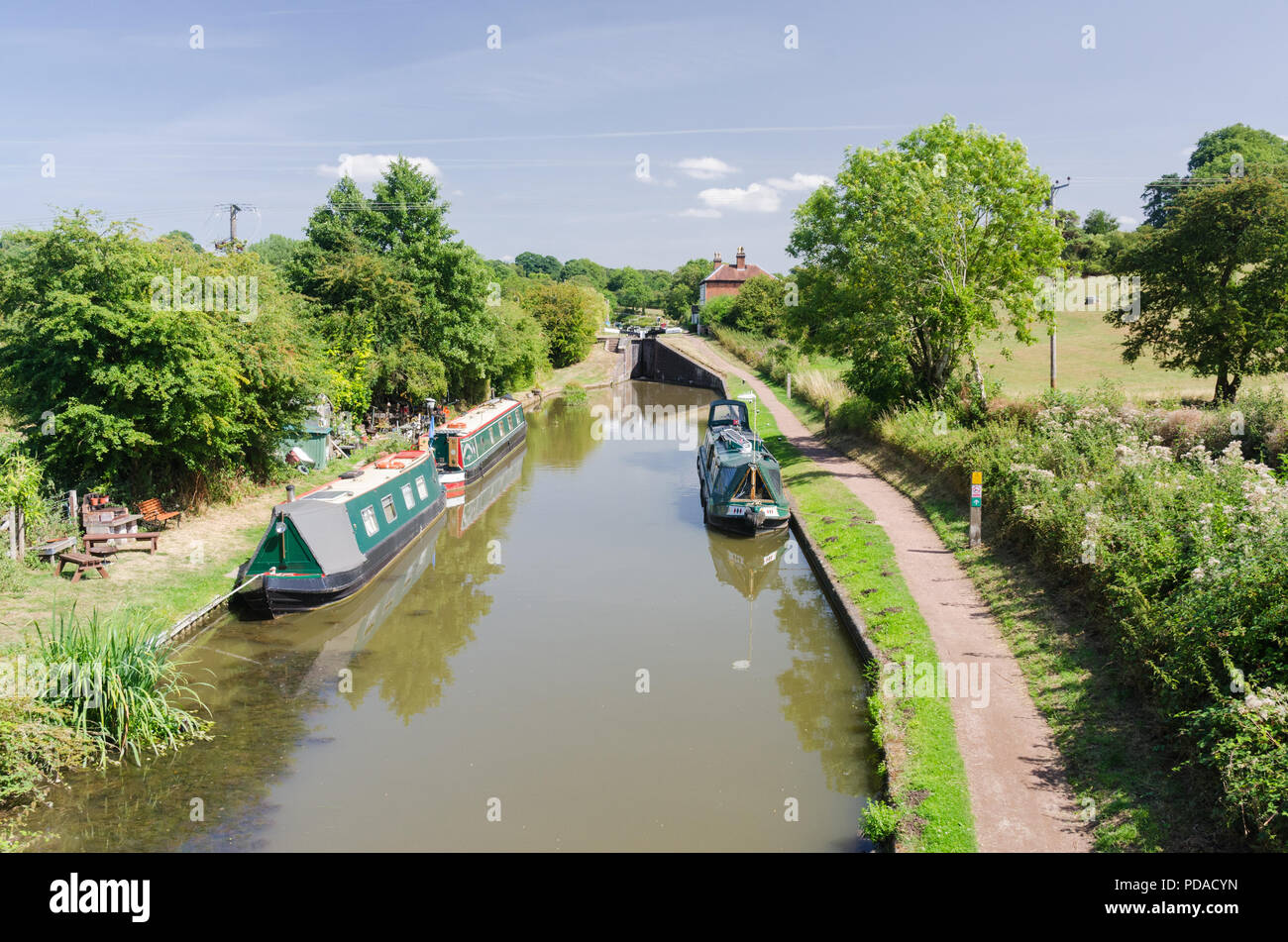 The Worcester and Birmingham Canal at Tardebigge in Worcester.The 30