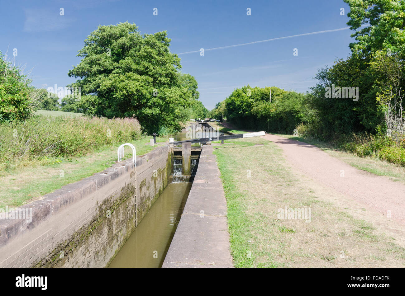 The Worcester and Birmingham Canal at Tardebigge in Worcester.The 30