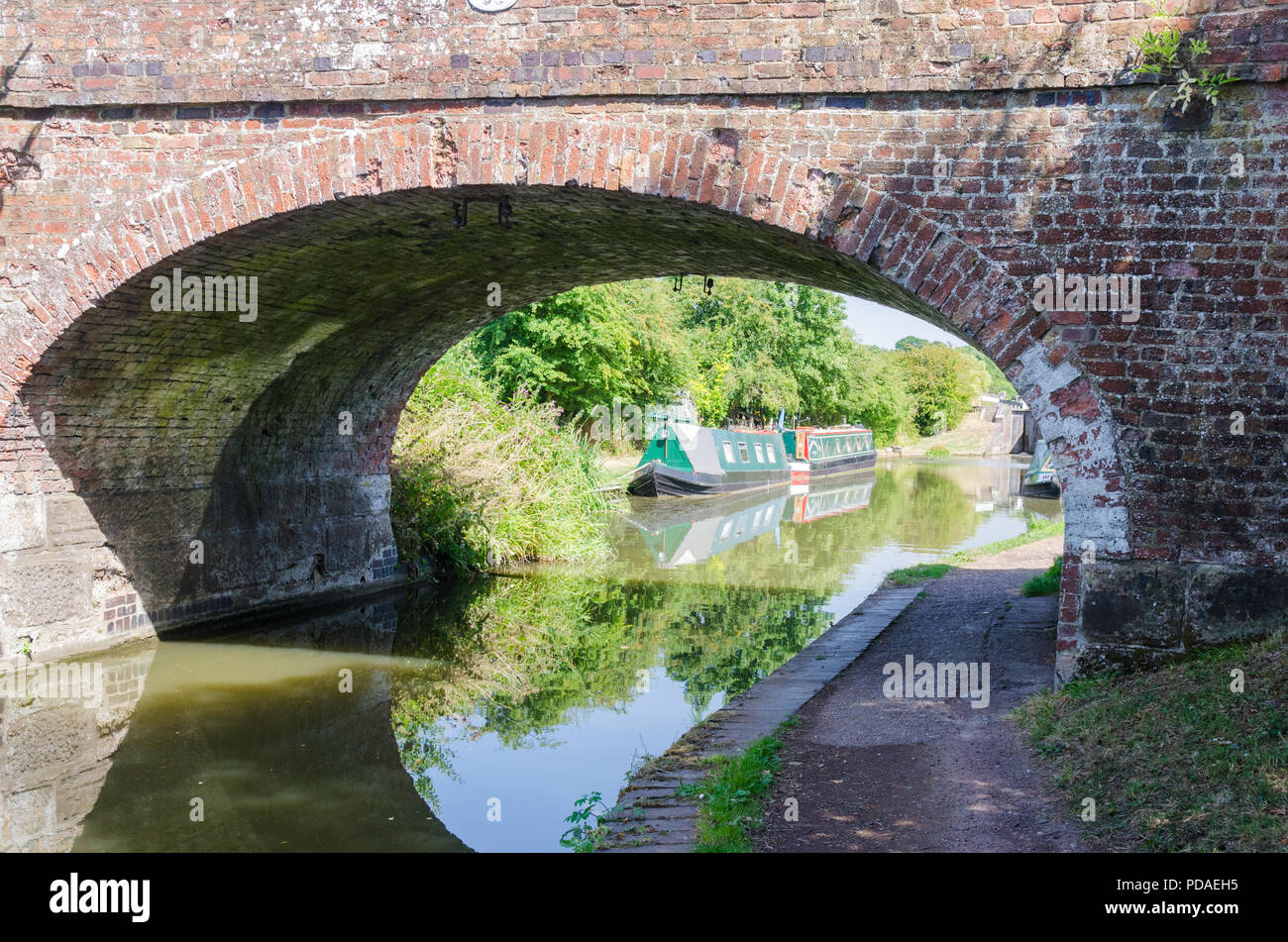 Old bridge crossing the Worcester and Birmingham Canal at Tardebigge in