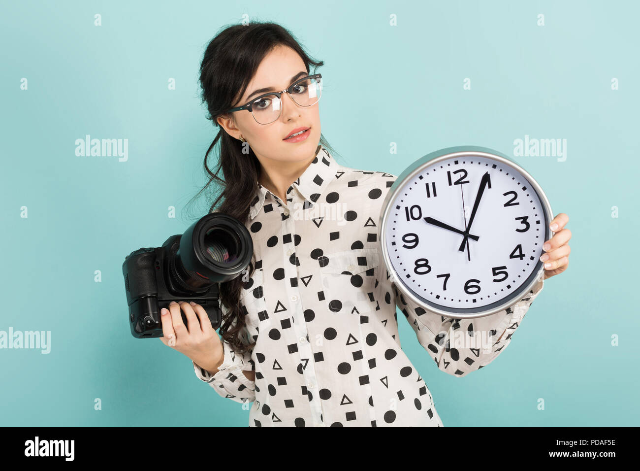 Alarm clocks woman hires stock photography and images Alamy
