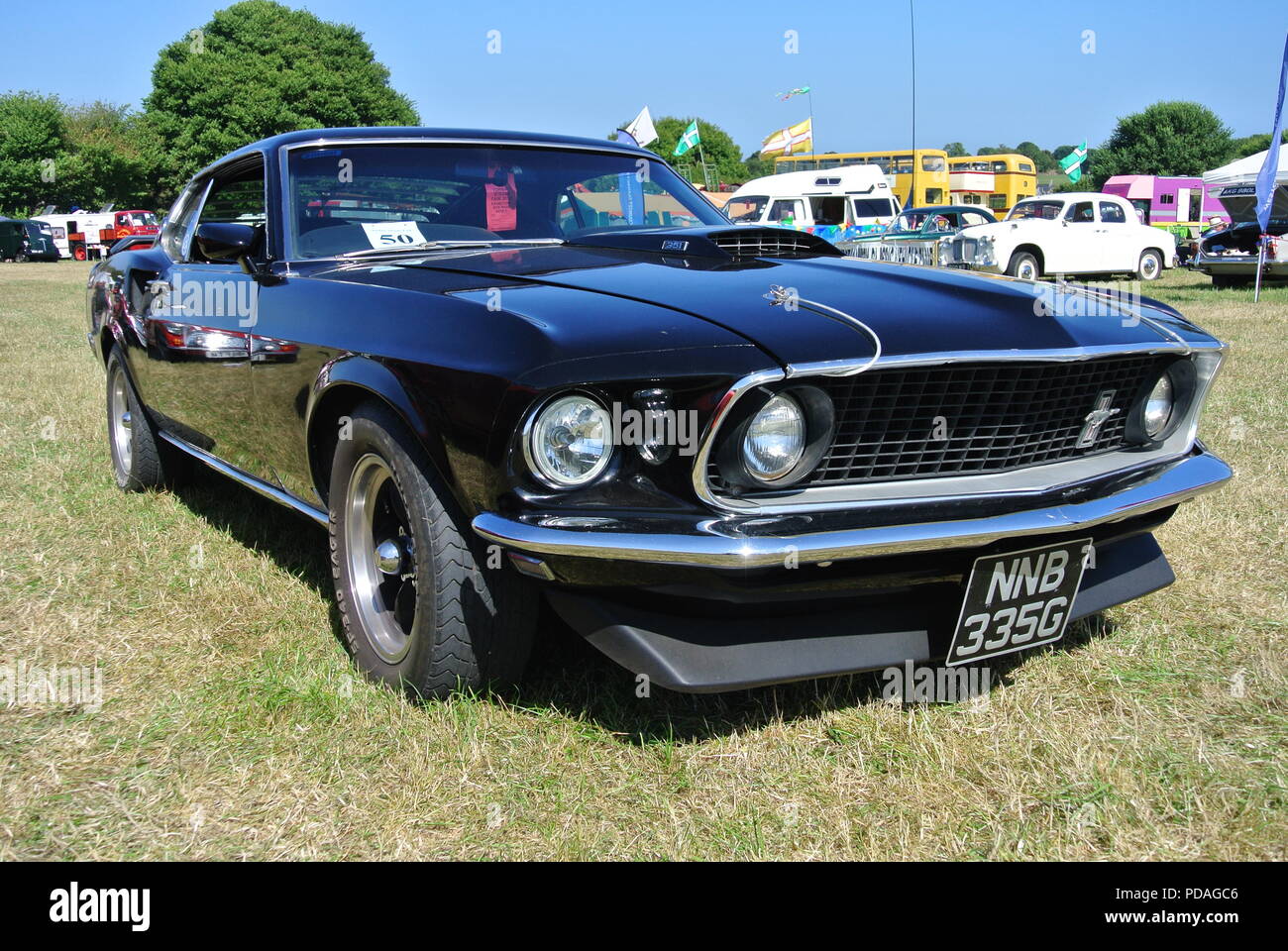 A 1966 Ford Mustang parked up on display at Torbay Steam Fair, Churston ...