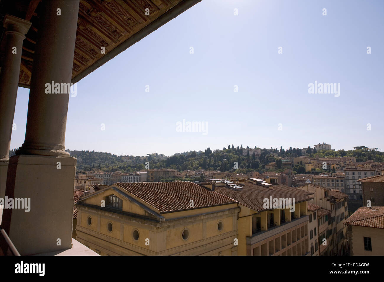 View South from the Terrazza di Saturno, Palazzo Vecchio, Florence, Tuscany, Italy Stock Photo