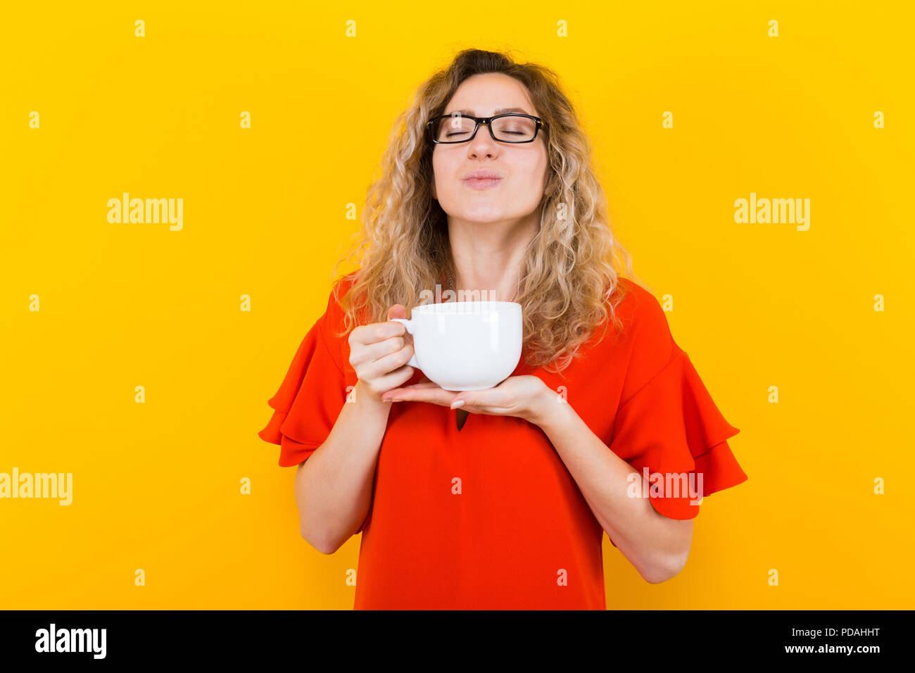 Woman in dress talking interview hi-res stock photography and images ...