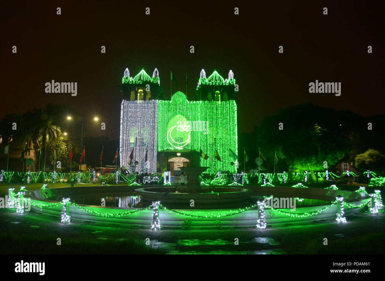 Lahore Pakistan 06th Aug 2018 An Illuminated View Of A