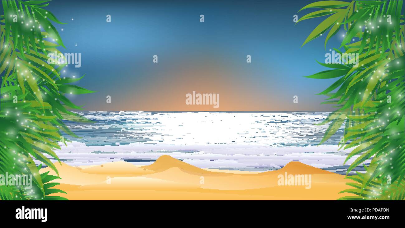 Tropical wallpaper with palms , vector illustration Stock Vector Image ...