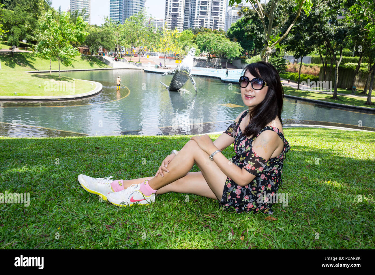 Irene portrait shooting in Malaysia, she is a Thai girl, lovely charming and full of energy. A beautiful lady to become my model. Capture in Kuala Lum Stock Photo