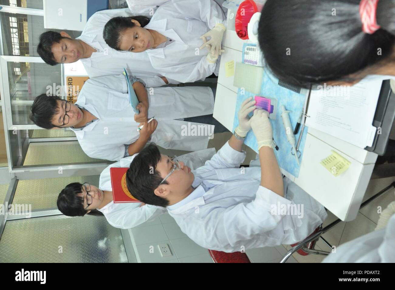 Animal virus detection lab training in Hanoi Stock Photo Alamy