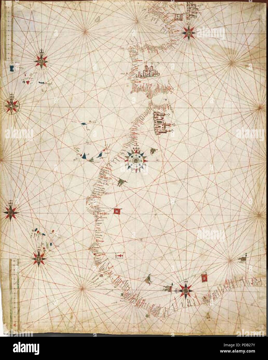 Anonymous Portuguese map c.1471 (Estense). Stock Photo