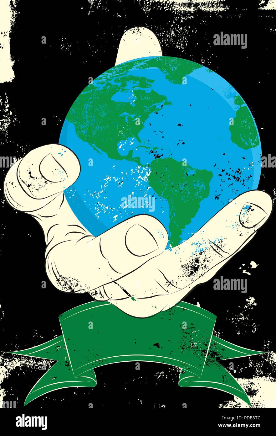Earth in palm of a hand Stock Vector