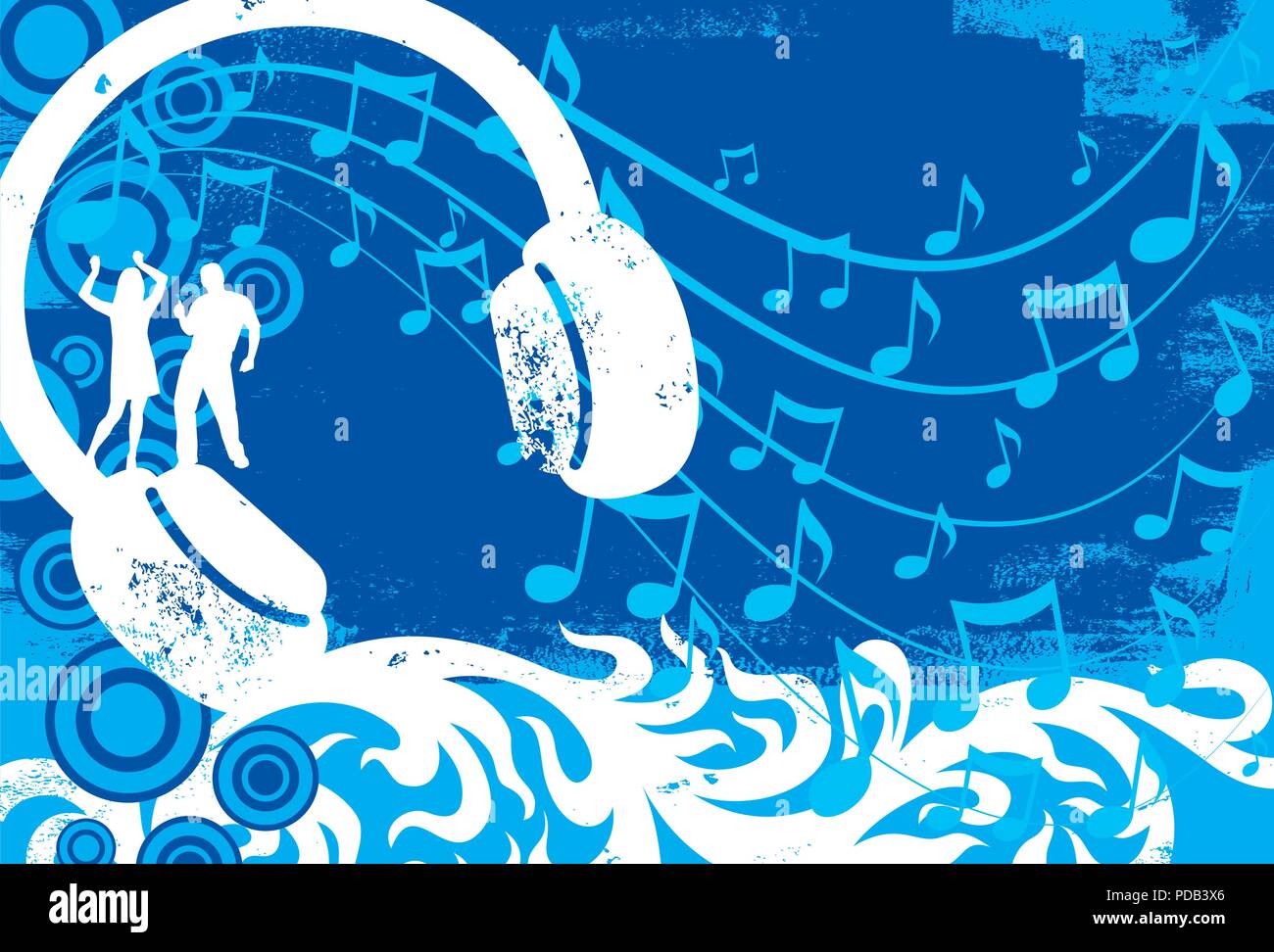 Headphone dancers Stock Vector