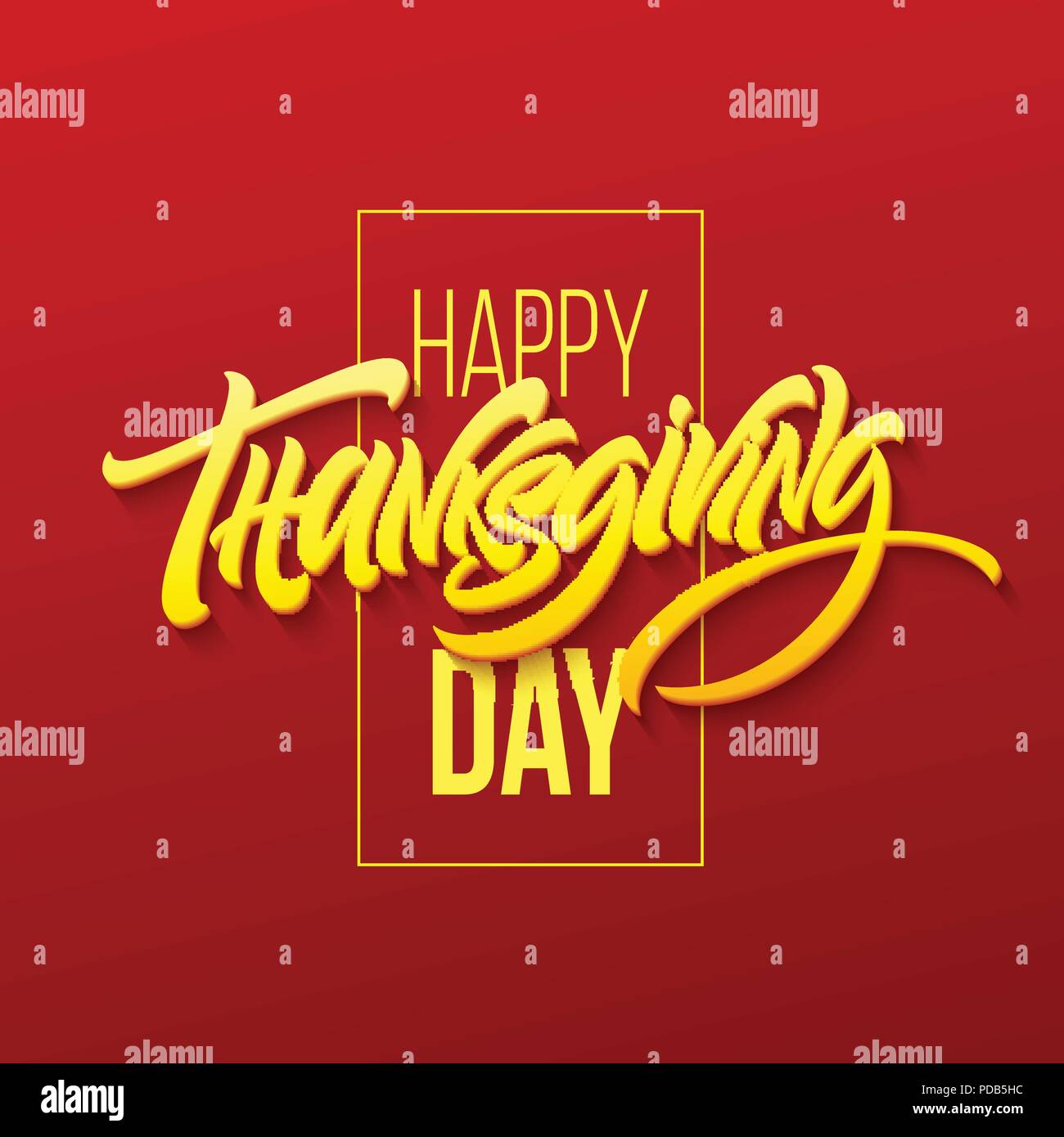 Happy thanksgiving brush hand lettering. Calligraphy vector ...