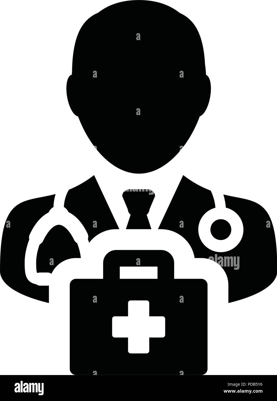 First aid icon vector male doctor person profile avatar with ...