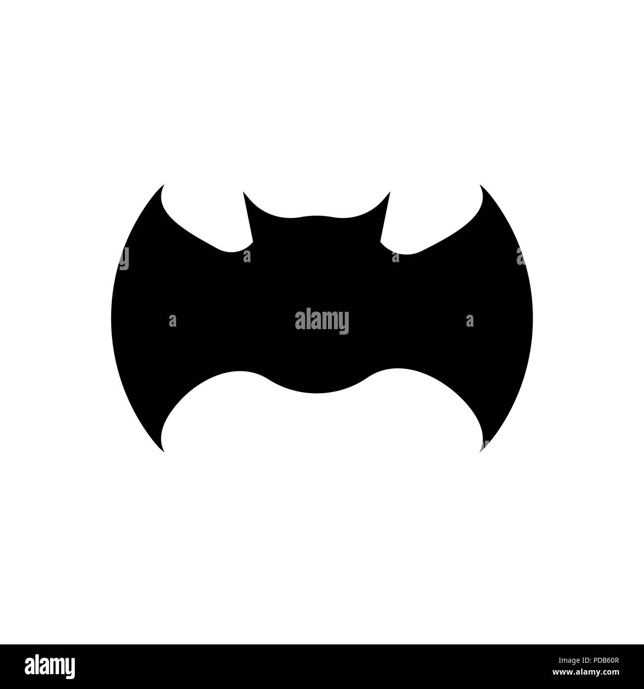 Black bat silhouette isolated on white background for design Stock ...