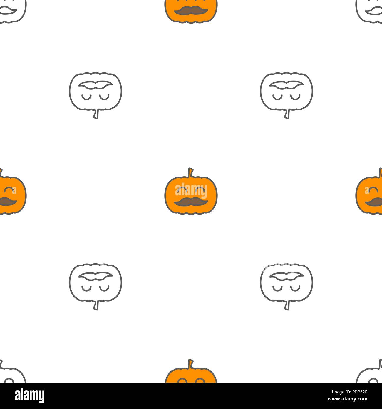 Jack o lantern elements seamless background. Halloween tileable pattern Stock Vector