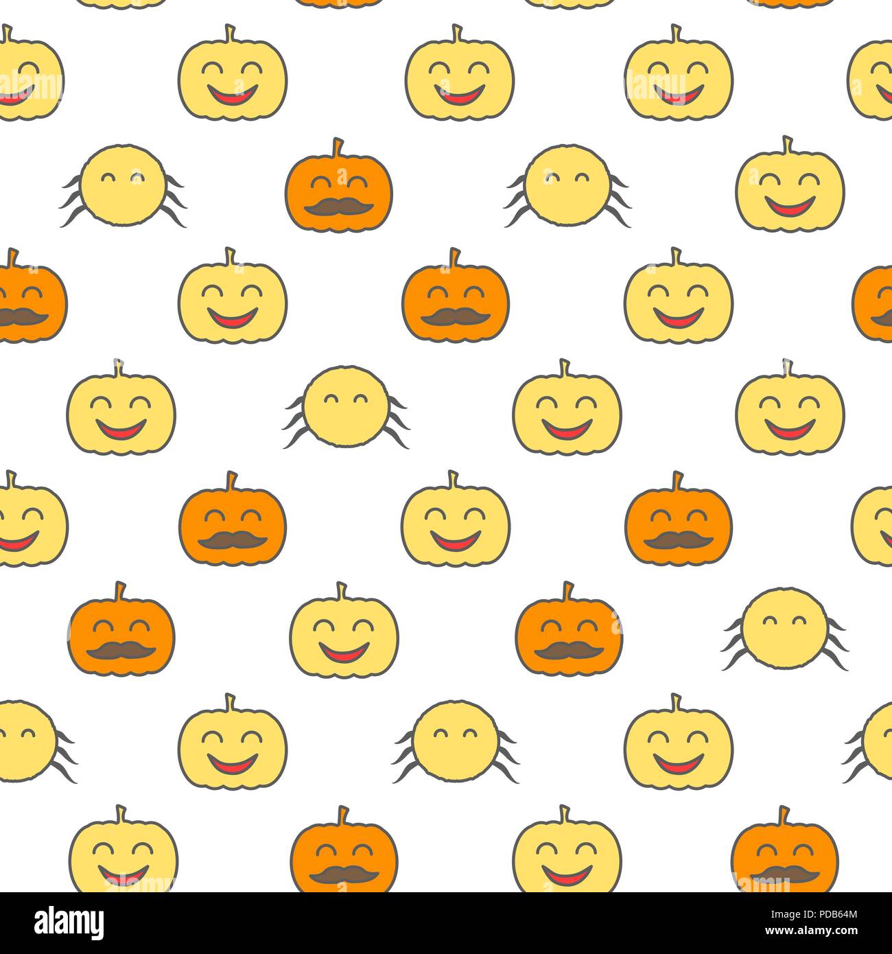 Halloween loopable background. Spider and jack o lantern seamless ...