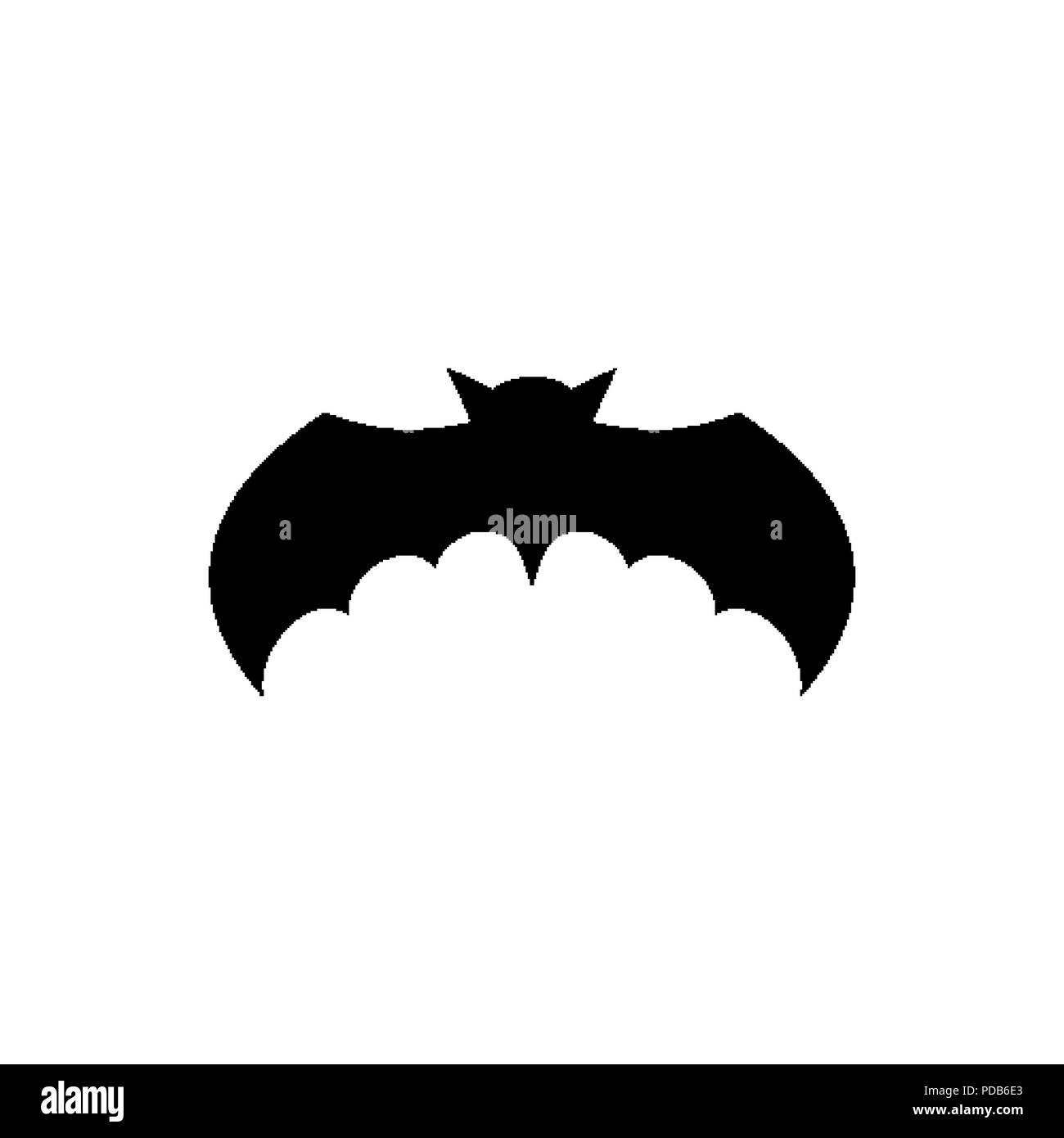 Bat black silhouette isolated on white background Stock Vector Image ...