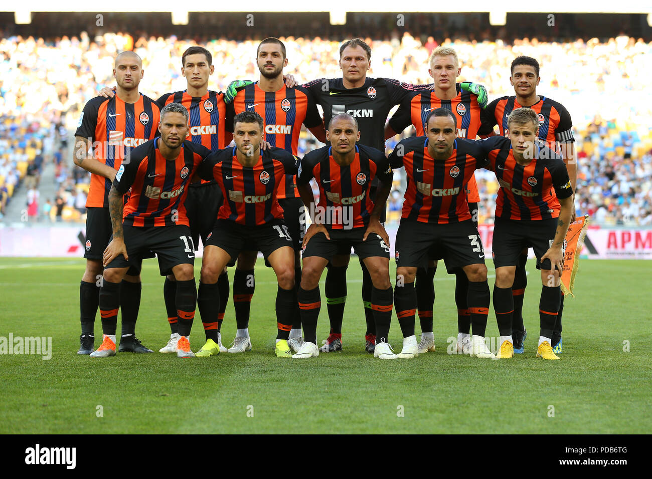 3 AUGUST, 2018 - KIEV, UKRAINE: FC Shakhtar Donetsk players posing for team  group photo before the match starts. Ukrainian Premier League. Dynamo Kyiv  Stock Photo - Alamy