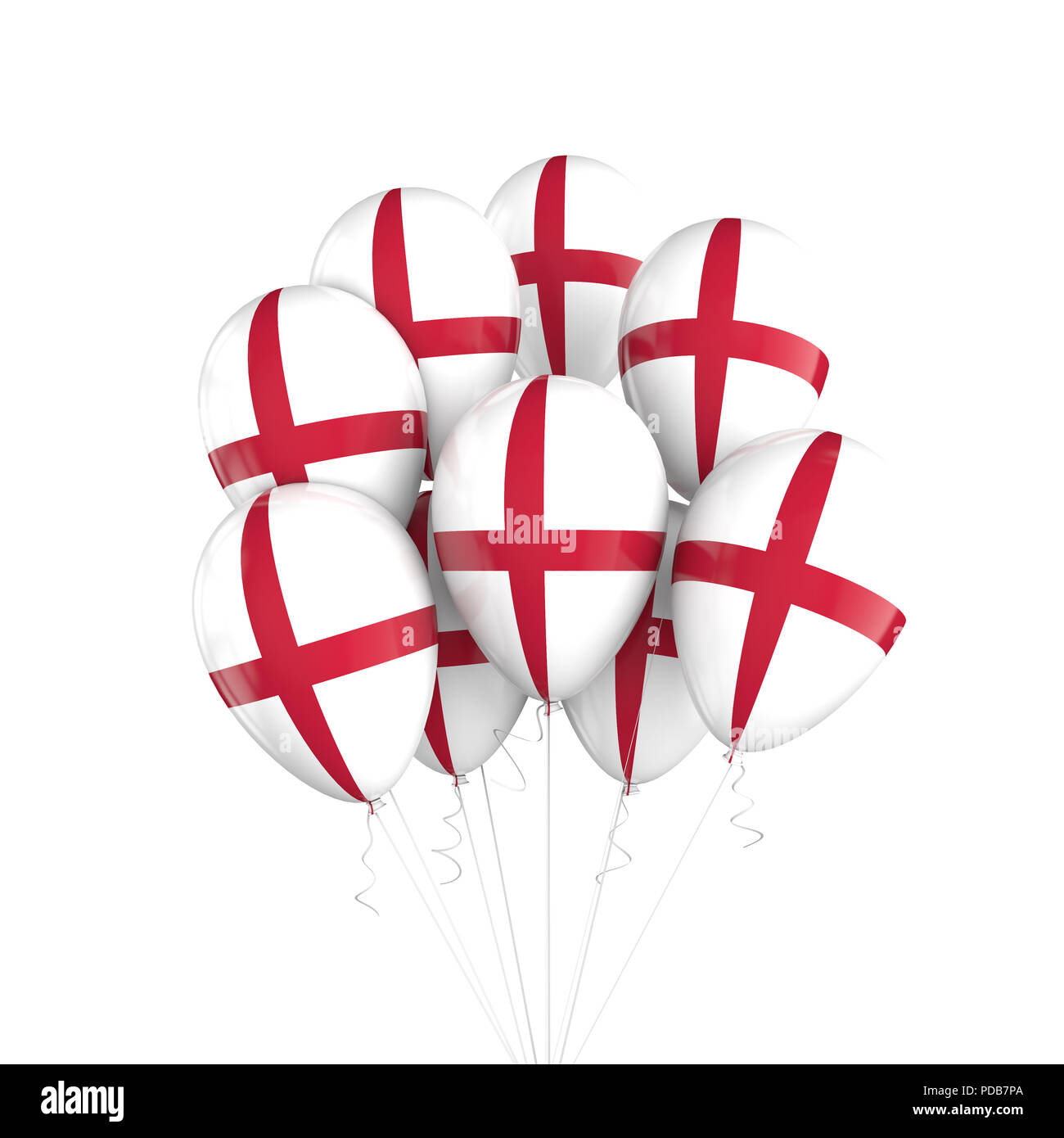 England flag bunch of balloons on string. 3D Rendering Stock Photo - Alamy